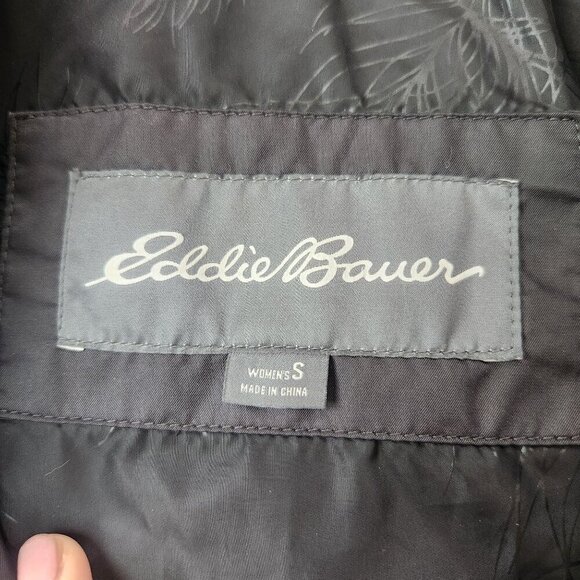 Eddie Bauer Slope Slide Quilted Gray Goose Down Puffer Jacket Winter Coat S - Picture 5 of 9